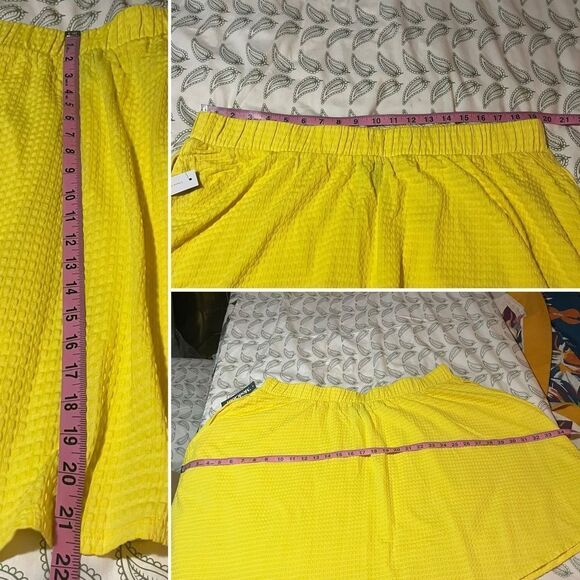 Modcloth Winner's Circle Skater Skirt Textured Mini Skirt Yellow ALine 1X NWT - Picture 12 of 13